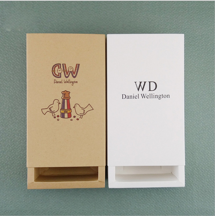 Customized Eco friendly brown Kraft paper folding box slide drawer cardboard paper box
