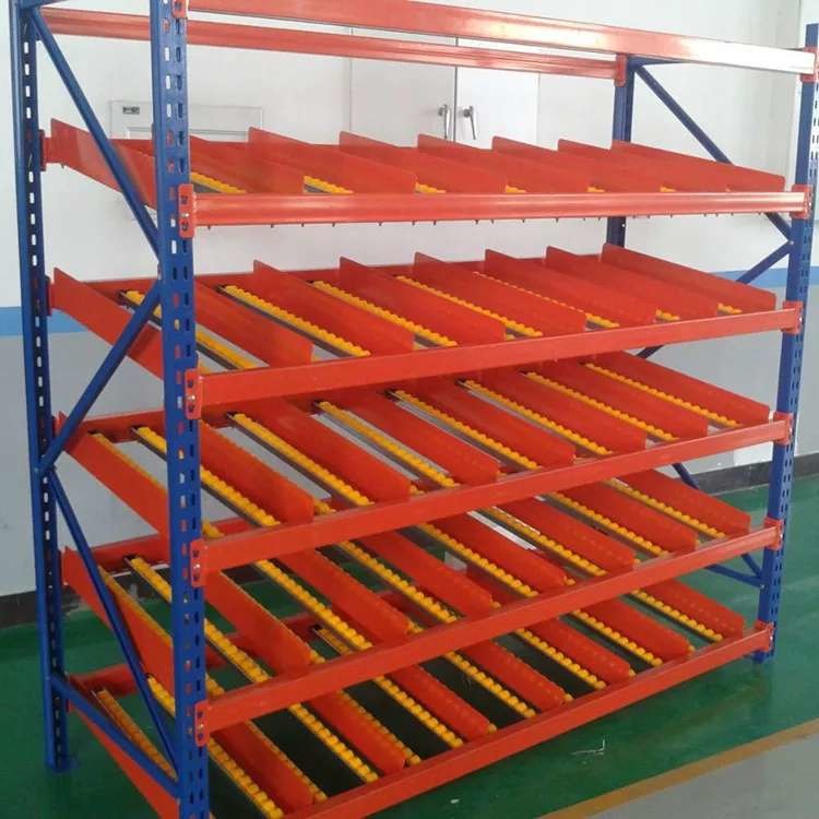 4.5T Roller Storage Rack SGS Gravity Flow Shelving Systems Silver