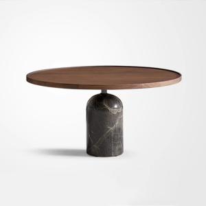 Quality Central Oak Veneer Coffee Table Wood Top Marble Finish For Living Room wholesale