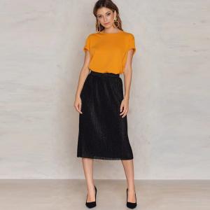 Quality Women Clothing 2017 Midi Pleated Sparkle Skirt wholesale