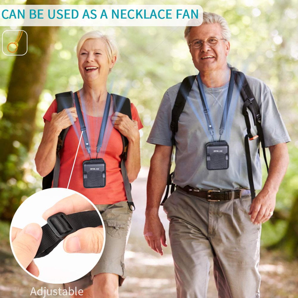 outdoor Black 4000 MAh Mini Waist Portable Fan Power Bank