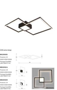 Quality 1625lm 45w Linear Ceiling Light Mirror Style For Bedroom Hotel 120° Beam Angle wholesale