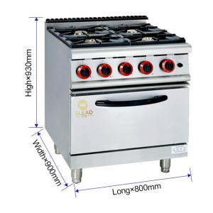 Quality 20.8Kw Gas Range With 4-Burner Oven For Restaurant Kitchen Efficiency wholesale