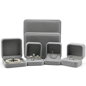 Quality Sky Blue Haze Grey Recycled Paper Jewelry Boxes 6cm*5cm*4.5cm wholesale