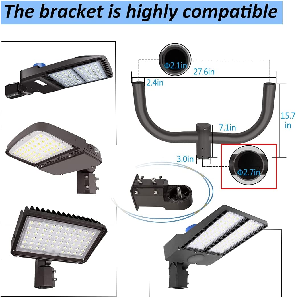 Aluminum Solar Street Light LED Light Mount Bracket for Standard or Nonstandard Pole