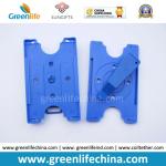 Hard Plastic Blue ID Business Durable Badge Holder W/Clip-on