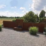 Landscape Pond Wall Corten Steel Water Feature Corten Water Blade