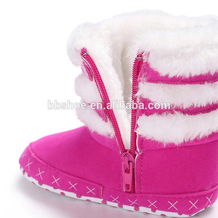 Amazon hot Fluff ball Winter snow warm boy and girl indoor toddler shoes baby booties