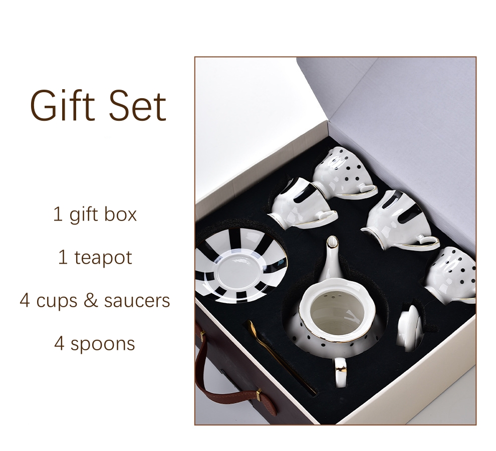 Ceramic Tea Set In European Style Porcelain Teapot Cups And Saucers For Afternoon Tea