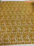 Gold guipure lace water-soluble embroidery fabric with sequins wedding dress