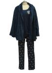 Cotton Jersey Coral Fleece Ladies Pajama Sets Black Women'S 3 Piece Pj Sets