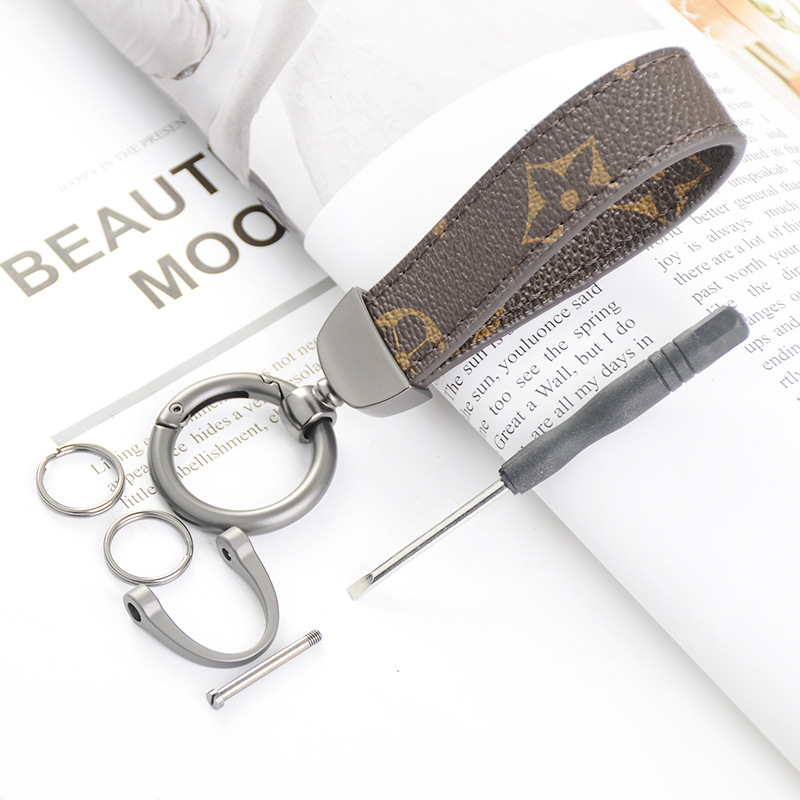 OEM Leather Teddy Bear Keychain , 65mm Cute Keychains For Women