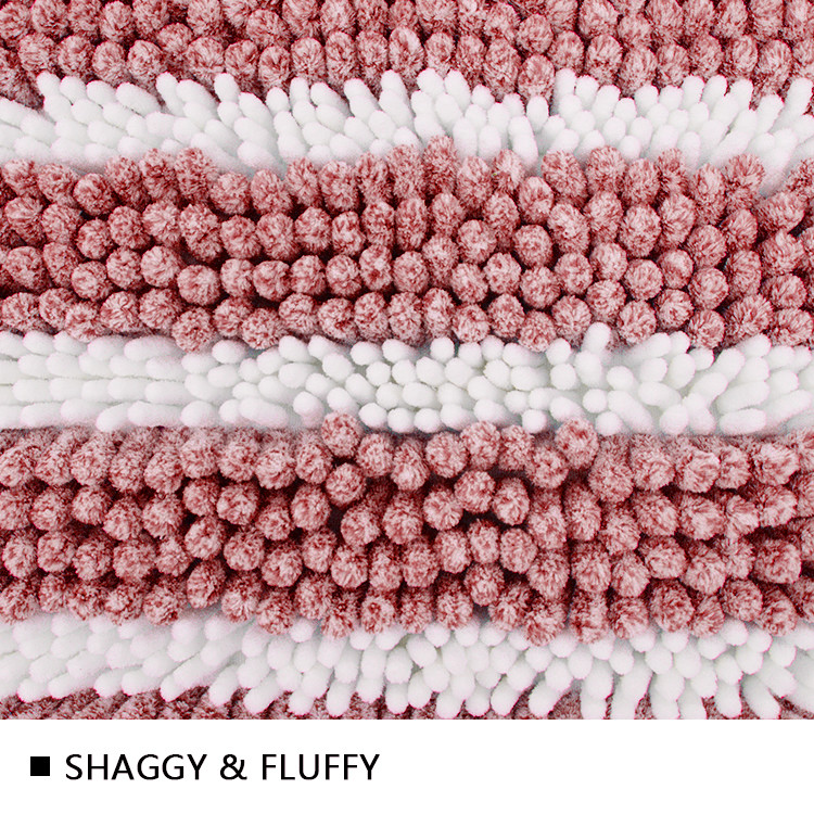 Lightweight Washable Toilet Rug Chenille Fabric Comfortable Bath Mat