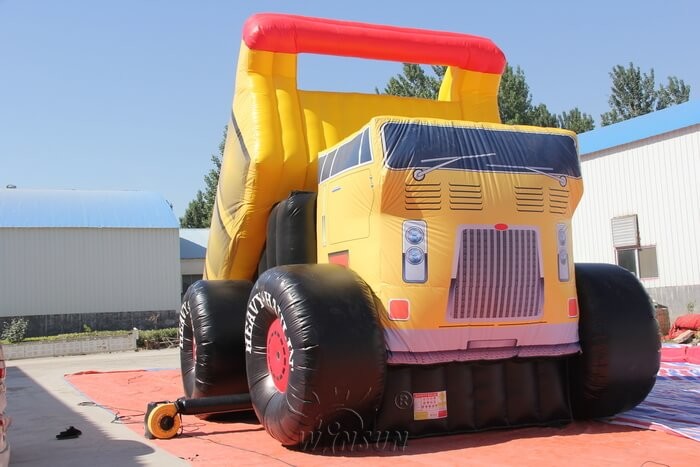 PVC Material Children'S Inflatable Slides Heavy Dump Truck Shape With Repair Kits