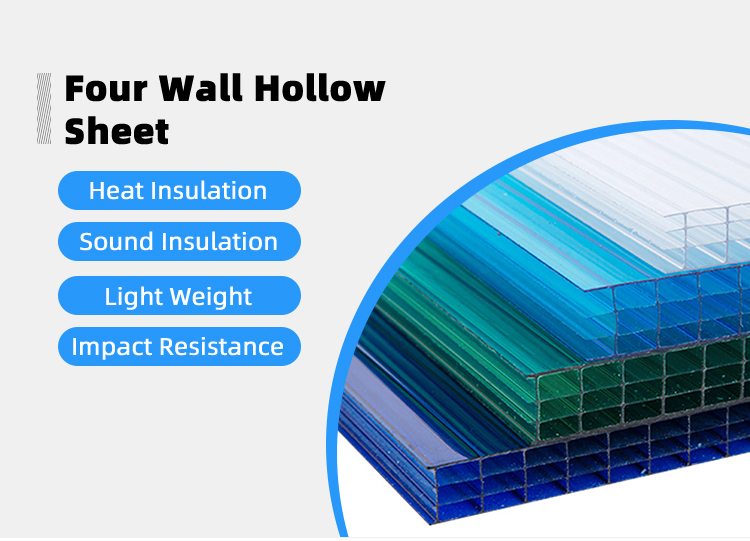 Composite Co Extrusion 2mm 4mm 6mm 8mm 10mm 12mm 14mm 16mm Cellular Polycarbonate Hollow Sheet for Various Applications