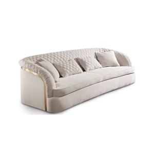 Quality Upholstery Hotel Lobby Furniture White Velvet Couch Multiple Seating Sofa wholesale