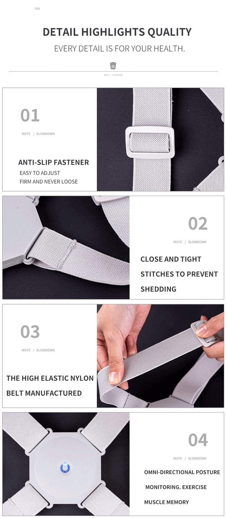Smart sensor orthosis correction belt reminder of adult & child sitting posture hunchback Back smart posture corrector