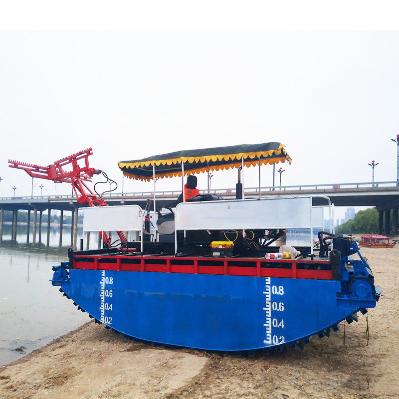 River And Swamp Amphibious Weed Harvester For Cutting Weed Water Hyacinth