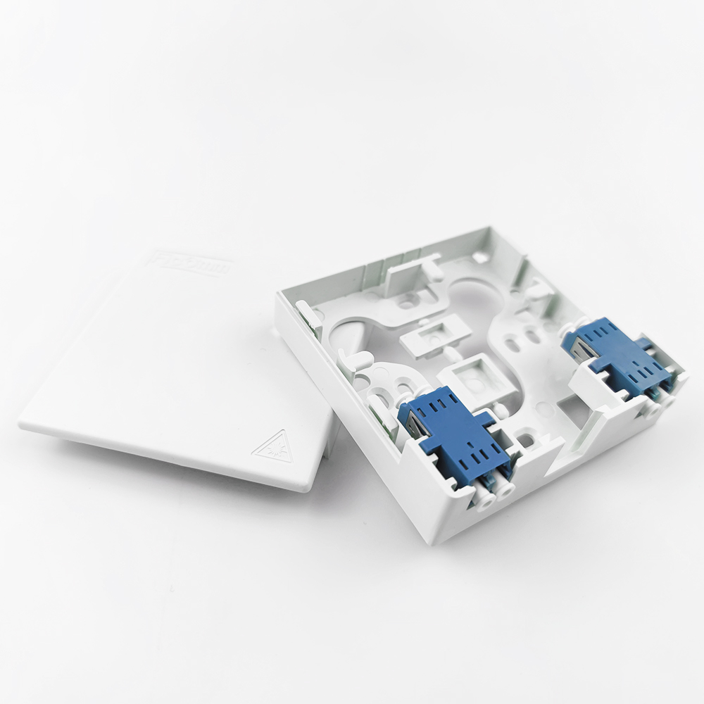 Wired LAN 2 Cores Plastic Fiber Optic Faceplate Socket Panel for Indoor FTTH Network