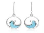 Women Oval Larimar Silver Jewelry Stud Earrings 925 Sterling Silver