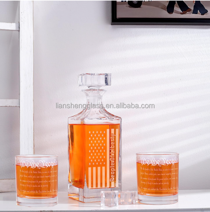 Glass Bespoke 450ml Decanter Whisky Glass Bottles With Customer Logo