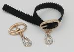 Zinc Alloy Fashion Shoe Buckles , Rhinestone Shoe Repair Buckles Durable