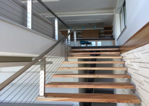Energy Conservation Stainless Steel Wire Fence , Stainless Stair Railing