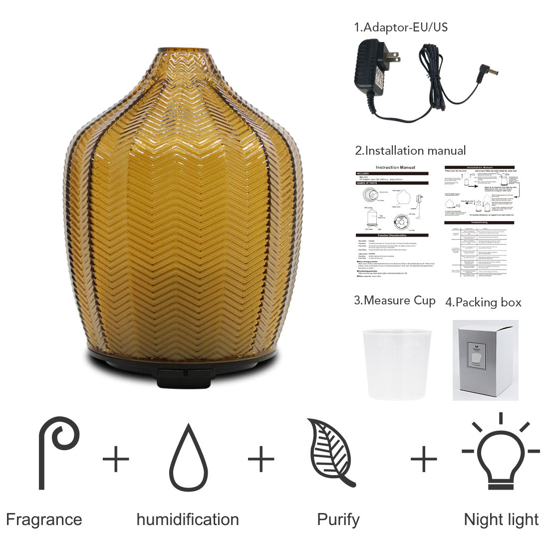 Homefish OEM Commercial Art Glass Aroma Diffuser Nebulizer Essential Oil 120ml Scent Machine Ultrasonic