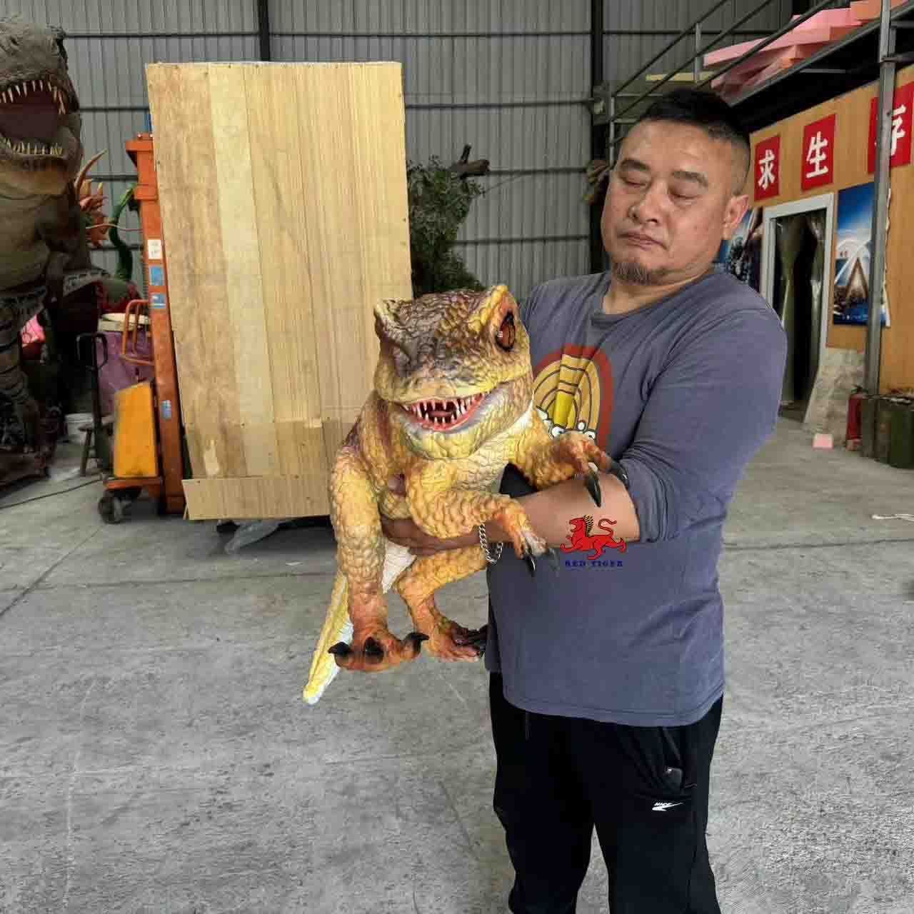 Amusement Dinosaur Baby Hand Puppet Gift For Kids Amusement Park