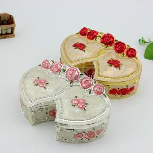 Quality Double Heart Shape Metal Materials Jewelry Bracelet Box wholesale