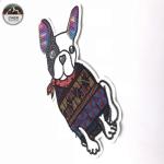 Fashion Dog Sequin Embroidery Patches Handmade 15.5*24.5cm Size Sew On Style