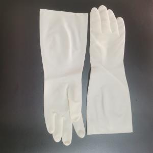 Quality Waterproof Kitchen Dishwashing Gloves 38cm Household White Nitrile Glove wholesale
