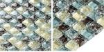 Multicolor Bathroom Sink Backsplash Tile , Crystal Plated Bathroom Mosaic Tile