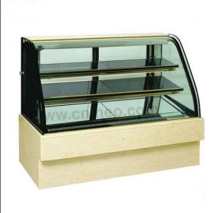 Quality LED Lights Wood Display Cabinets , Butter Icecream Glass Display Cabinet wholesale