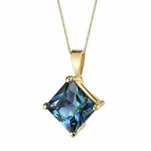 Quality Lab Created Alexandrite Stone Pendant Fashion Women Necklace Gold Plated wholesale