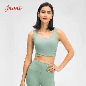 China Naked Feeling Yoga Sports Bras  Wrapped Cross Hem V Back on sale