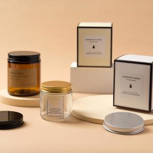 Quality Glass Cosmetic Containers 4oz 8oz 16oz Clear Amber Straight Side Glass Jar with lid wholesale