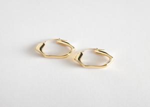 Quality Minimalist European Fashion Jewellery 18K Gold Circle Hoop Earrings Silver 925 Earrings Women wholesale