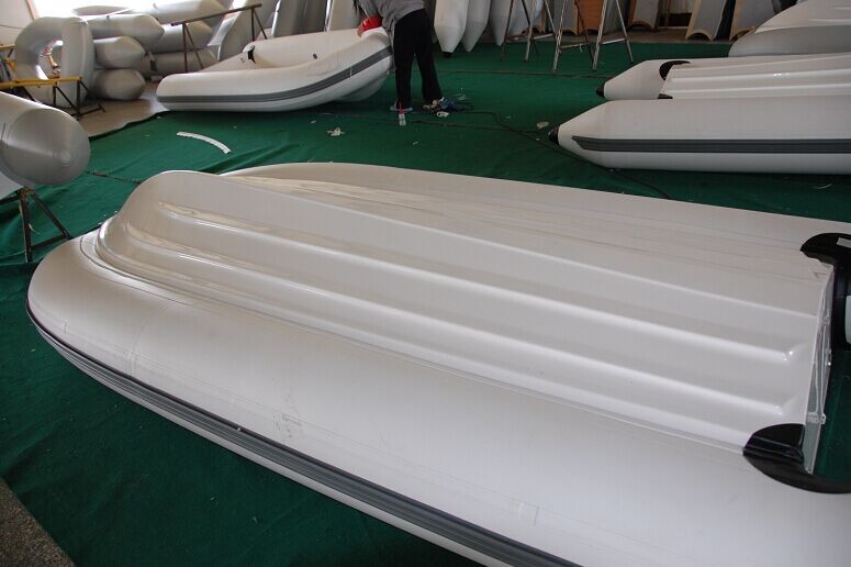 PVC Small Inflatable Fishing Boats Rib430 Light Grey With Inflatable Tube