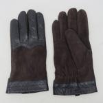 Touch Screen Mens Black Leather Winter Gloves , Soft Plain Style Mens Fashion