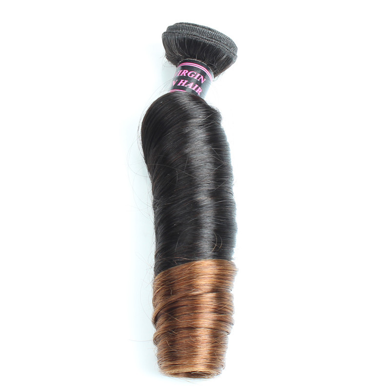 New Fashon Design Ombre Color Spring Curl No Smell Nice Touch Virgin Human Hair Weft