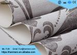 Grey Vinyl Embossed Victorian Damask Wallpaper Removable , Tear - resistant