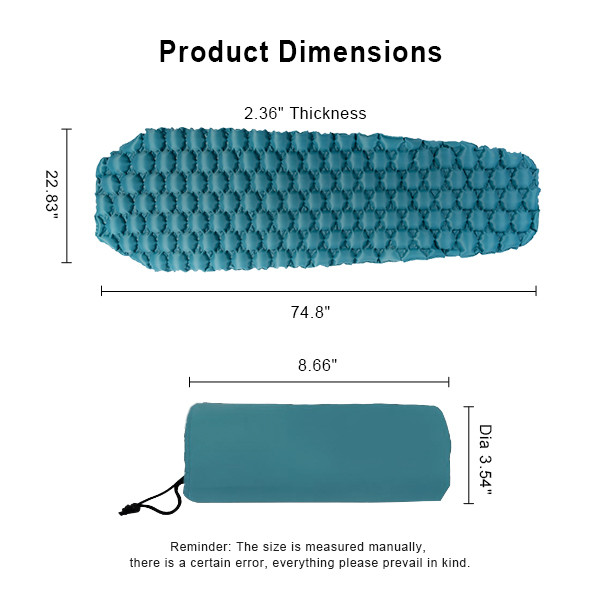 430g Portable Sleeping Pad Inflatable Sleeping Bag For Outdoor Backpacking