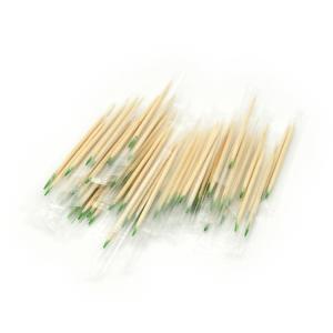 Quality 2.0mm 6.5cm Disposable Mint Bamboo Individually Wrapped Toothpicks For Tooth Health wholesale
