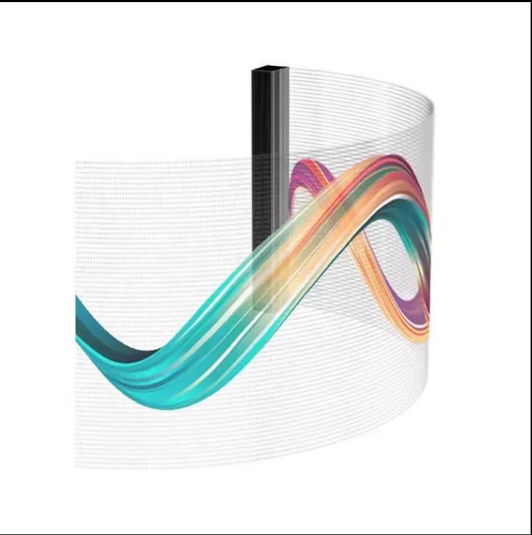 Full Color 2.5mm Transparent Flexible LED Film Display Screen Easy To Install
