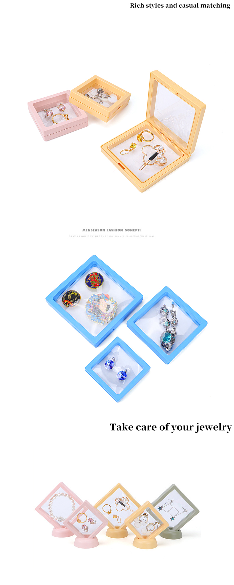 Jewelry PE Membrane Suspension Box , Jewelry Display Box Customized Size