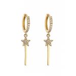 CZ Gold Crystal Hoop Earrings
