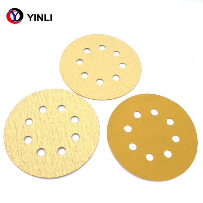 P60-P800 Dry schleifplatte Abrasive sanding paper gold yellow Sandpaper discs automotive 6 inch sand paper