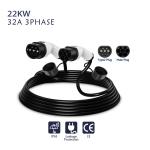 22KW Portable Electric Vehicle Charging Cable Three Phase Extension Line