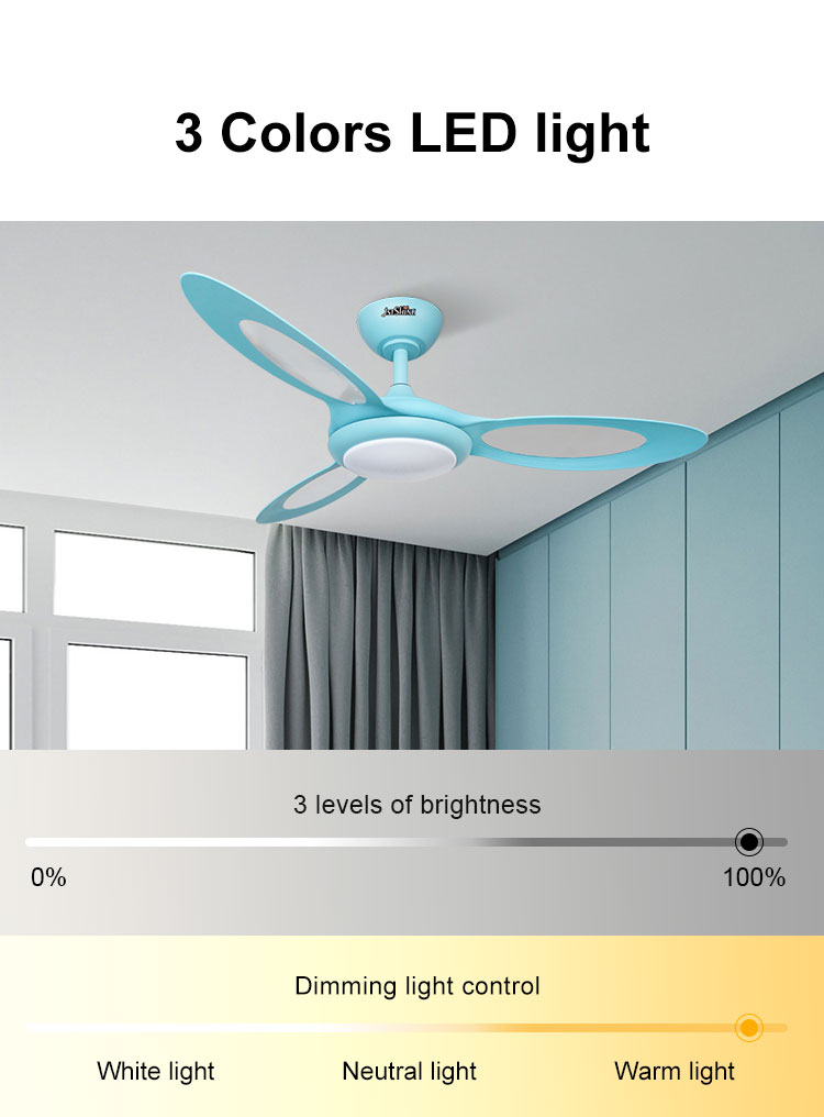 44 inch 230V ABS blades ceiling fan with light Bedroom/living rooom/dinning room/office